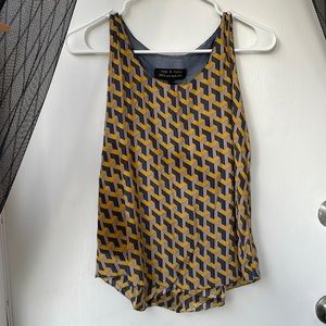 Rag & bone geometric silk top